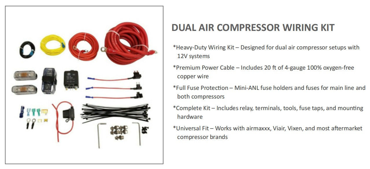 DUAL AIR COMPRESSOR WIRING KIT